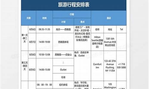 旅游路线行程单_旅游路线行程单模板